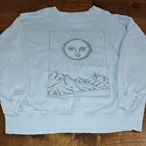 American Eagle Outfitters Light Blue Sun and Mountain Sweater